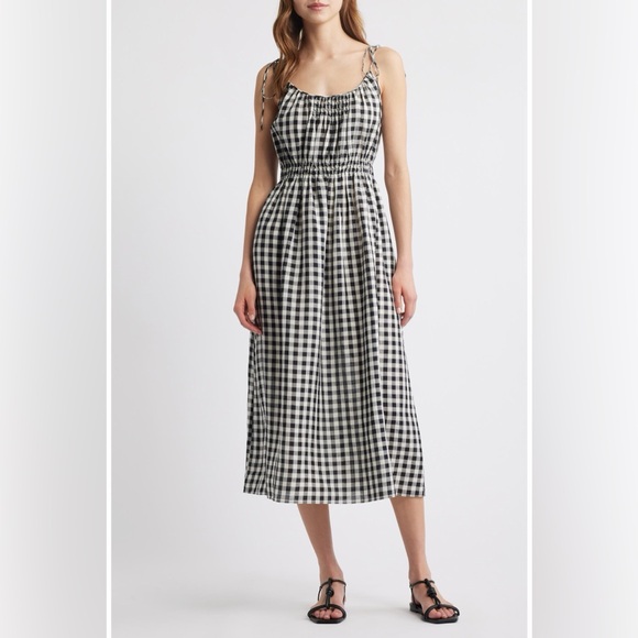 Doen Dresses & Skirts - Doen Leslie Gingham Pleated Maxi Dress in Marilyn Plaid, Size Small